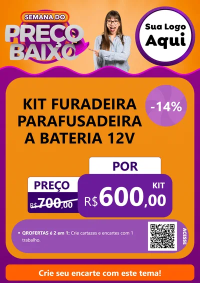 Modelo de Cartaz para Cartaz A4 Vertical com o tema Semana do Preço Baixo para Maquinas e Ferramentas