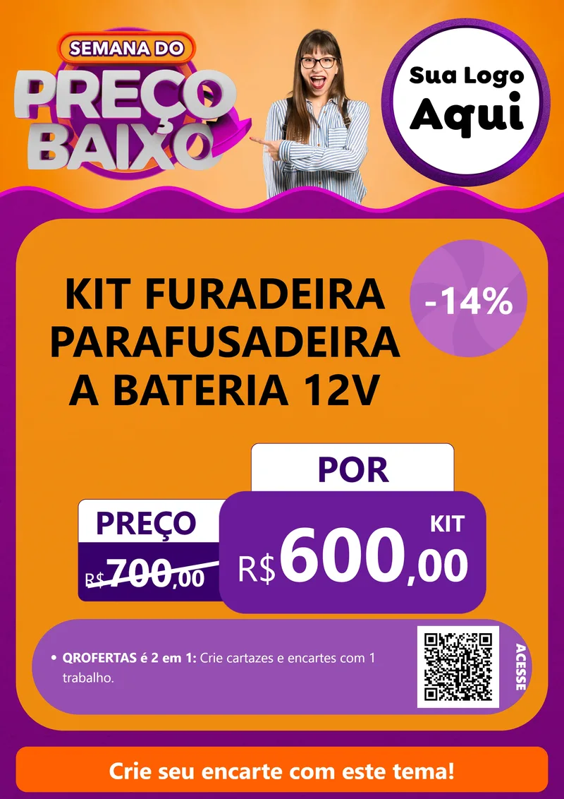 Modelo de Cartaz para Cartaz A4 Vertical com o tema Semana do Preço Baixo para Maquinas e Ferramentas