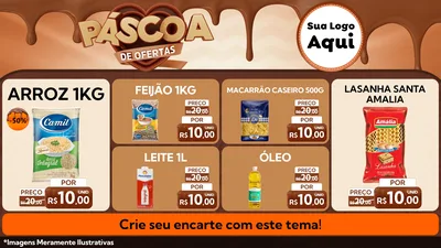 Modelo de TV para TV Horizontal com o tema Páscoa de Ofertas para Supermercado