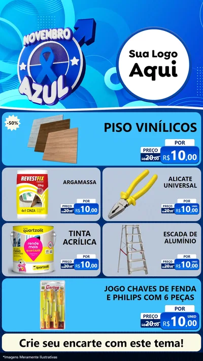 Modelo de TV para TV Vertical com o tema Novembro Azul para Material para Construção