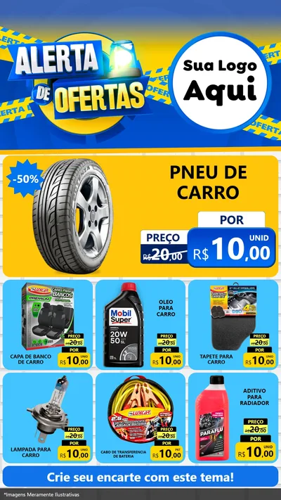 Modelo de Rede Social para Stories com o tema Alerta de Ofertas para Auto peças