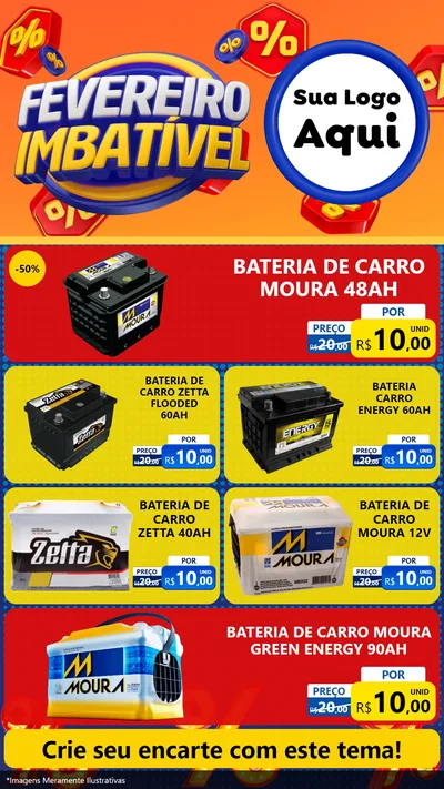 Modelo de TV para TV Vertical com o tema Fevereiro Imbatível para Baterias Elétricas
