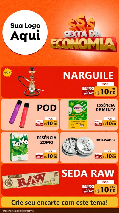 Modelo de TV para TV Vertical com o tema Sexta da Economia para Tabacaria