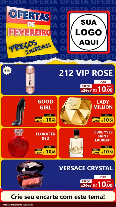 Modelo de TV para TV Vertical com o tema Ofertas de Fevereiro - Preços Incríveis para Perfumes
