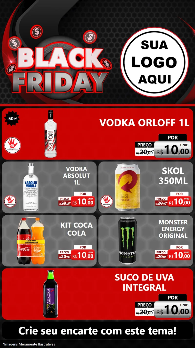 Modelo de TV para TV Vertical com o tema Black Friday para Distribuidora de bebidas