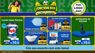 Modelo de TV para TV Horizontal com o tema Torcida dos Preços Baixos para Produtos para Piscina