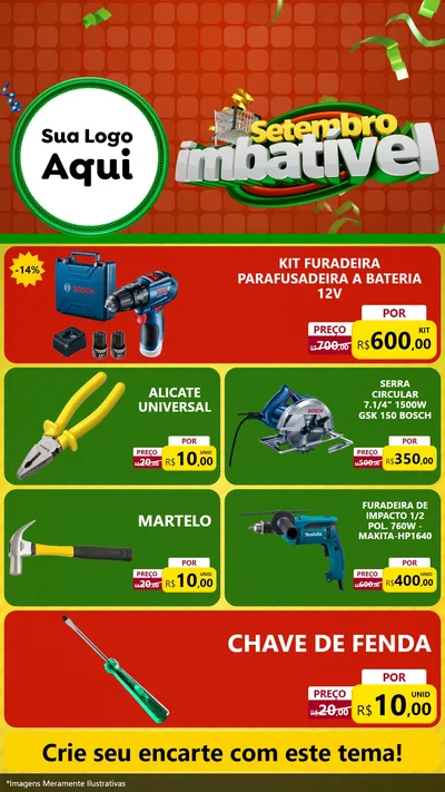 Modelo de TV para TV Vertical com o tema Setembro Imbatível para Maquinas e Ferramentas