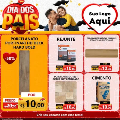Modelo de Rede Social para Feed Facebook com o tema Dia dos Pais para Pisos e revestimentos