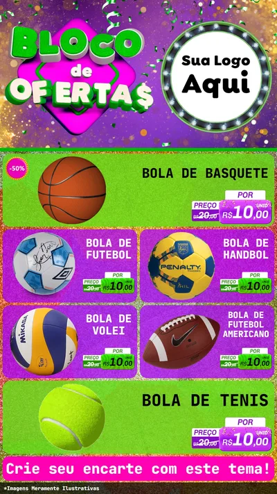 Modelo de TV para TV Vertical com o tema Bloco de Ofertas para Artigos Esportivos