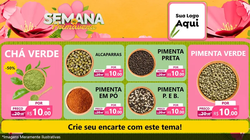 Modelo de TV para TV Horizontal com o tema Semana da Primavera para Produtos Naturais