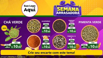 Modelo de TV para TV Horizontal com o tema Semana Arrasadora para Produtos Naturais