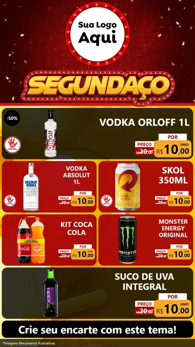 Modelo de TV para TV Vertical com o tema Segundaço para Distribuidora de bebidas