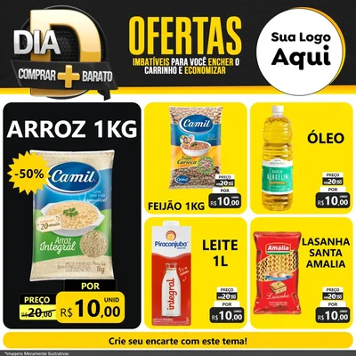 Modelo de Rede Social para Feed Facebook com o tema Dia D Mais Economia para Supermercado