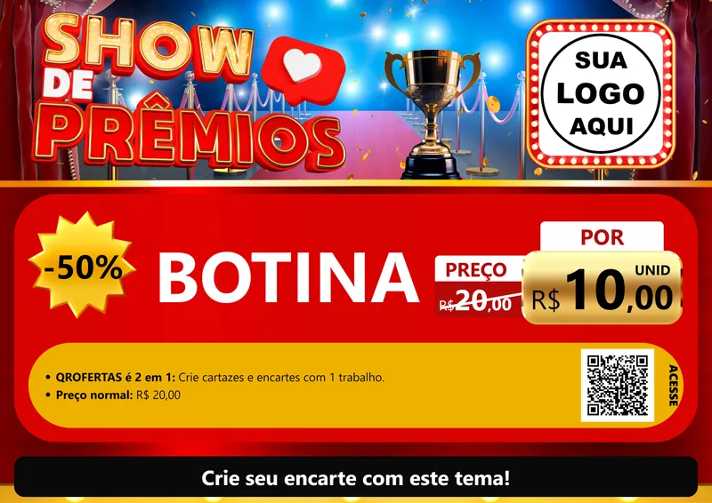 Modelo de Cartaz para Cartaz A4 Horizontal com o tema Show de Prêmios para Agropecuária
