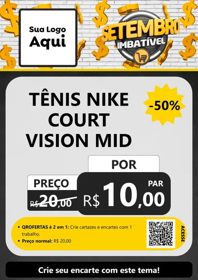 Modelo de Cartaz para Cartaz A4 Vertical com o tema Setembro Imbatível para Calçados
