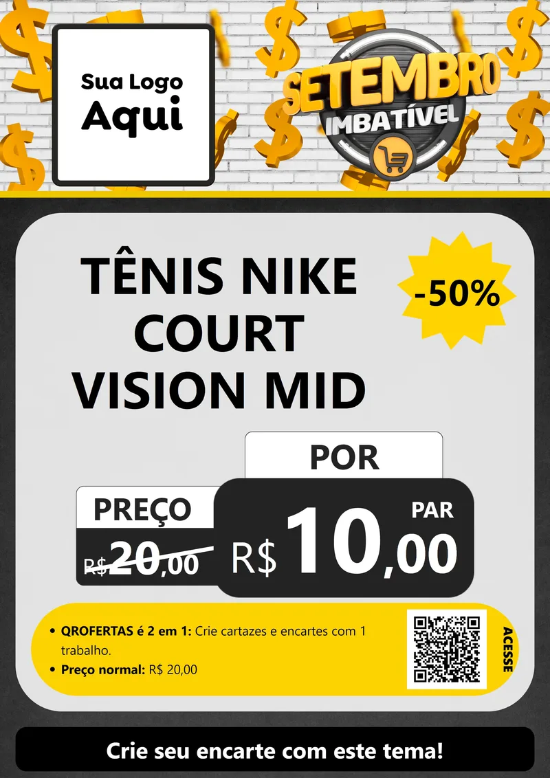 Modelo de Cartaz para Cartaz A4 Vertical com o tema Setembro Imbatível para Calçados