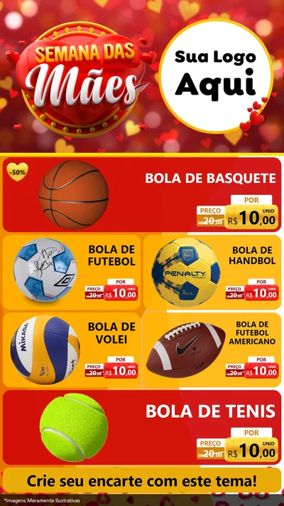 Modelo de TV para TV Vertical com o tema Semana das Mães para Artigos Esportivos