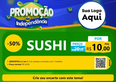 Modelo de Cartaz para Cartaz A4 Horizontal com o tema Promoção da Independência para Comida japonesa