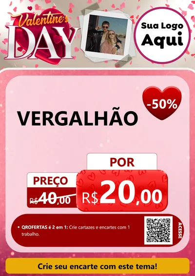 Modelo de Cartaz para Cartaz A4 Vertical com o tema Valentine's Day para Ferragens