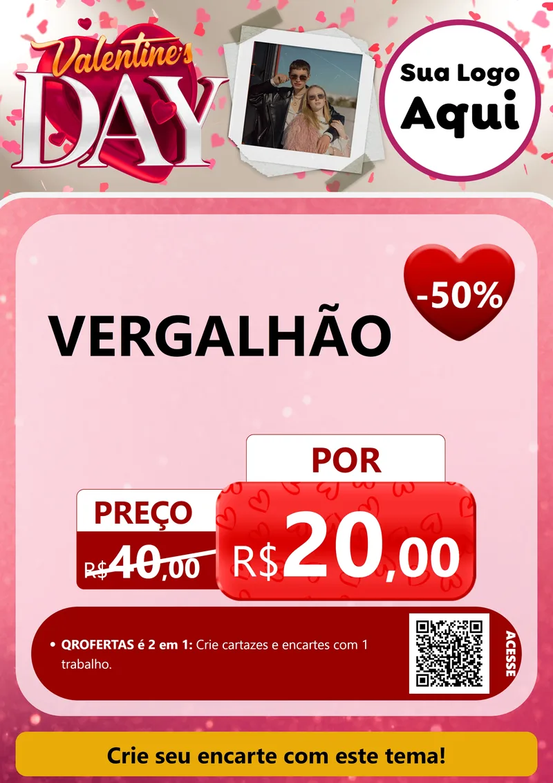 Modelo de Cartaz para Cartaz A4 Vertical com o tema Valentine's Day para Ferragens