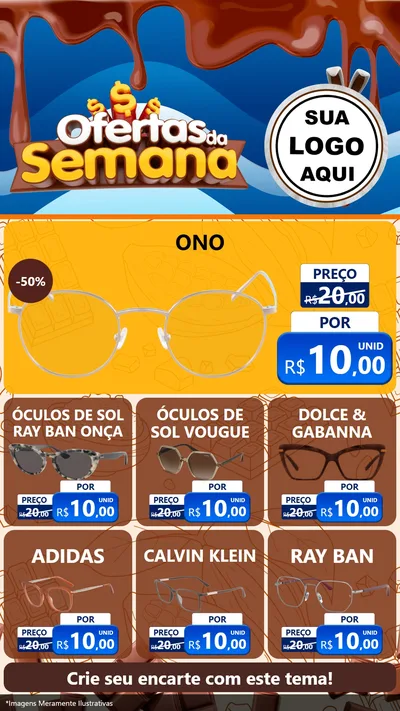 Modelo de Rede Social para Stories com o tema Ofertas da Semana - Páscoa para Óticas