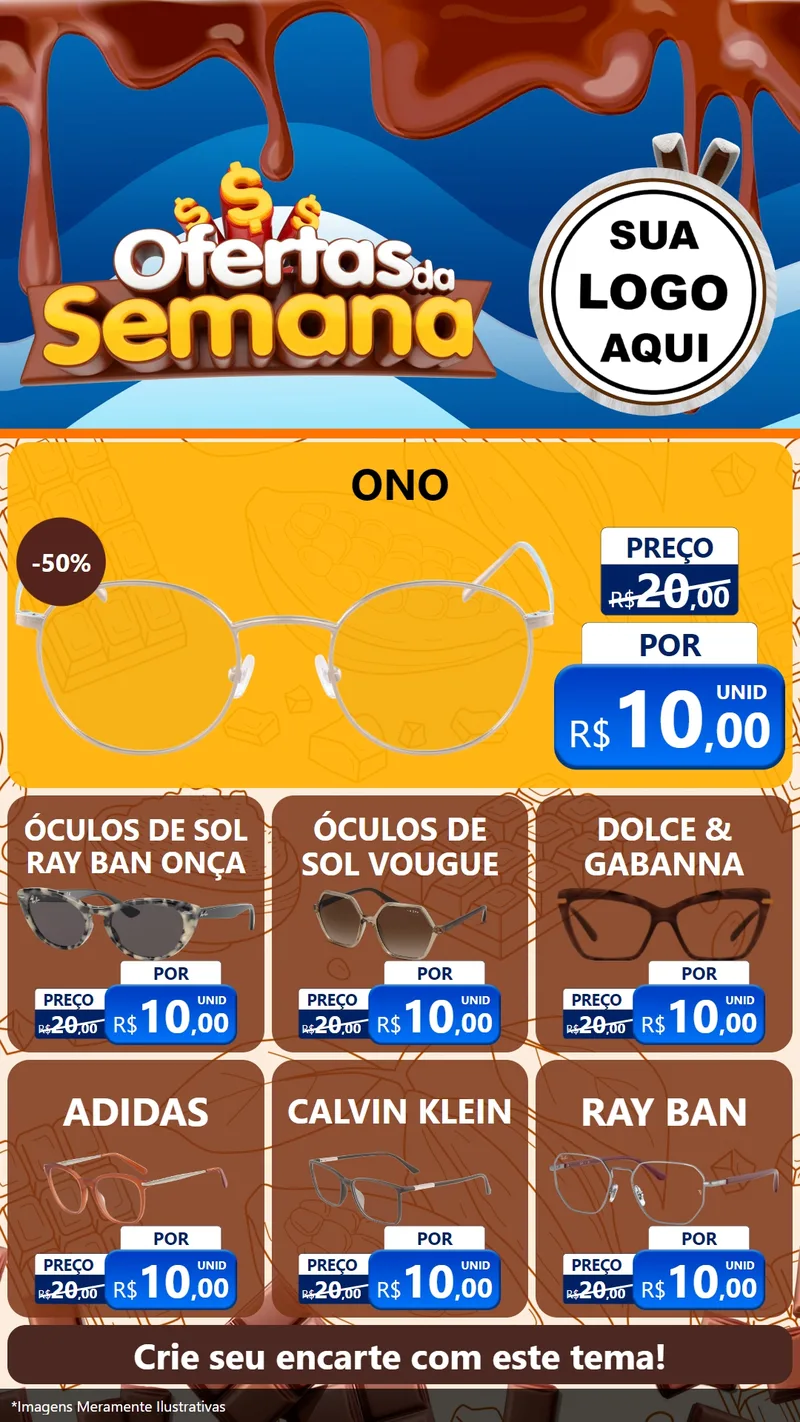 Modelo de Rede Social para Stories com o tema Ofertas da Semana - Páscoa para Óticas