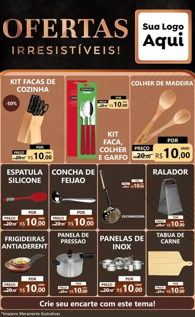 Modelo de Encarte para Encarte Grande com o tema Ofertas Irresistíveis! para Utilidades Domésticas