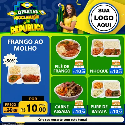 Modelo de Rede Social para Feed Facebook com o tema Ofertas Proclamação da República para Restaurante