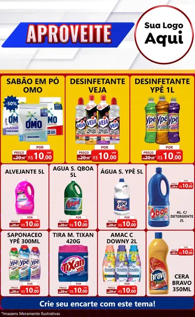 Modelo de Encarte para Encarte Grande com o tema Aproveite para Produtos de Limpeza