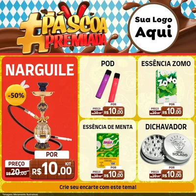 Modelo de Rede Social para Feed Facebook com o tema Páscoa Premiada para Tabacaria