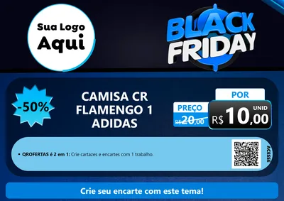 Modelo de Cartaz para Cartaz A4 Horizontal com o tema Black Friday para Roupas e acessórios