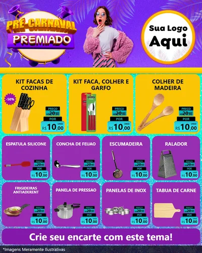 Modelo de Rede Social para Feed Instagram com o tema Pré-Carnaval Premiado para Utilidades Domésticas