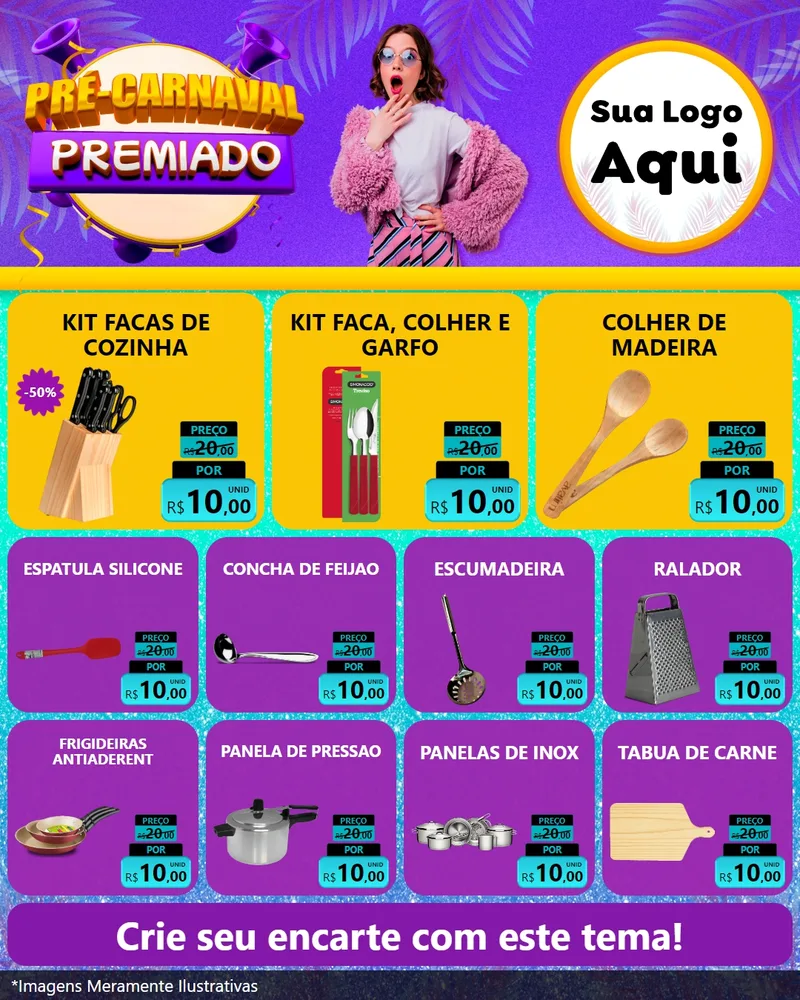 Modelo de Rede Social para Feed Instagram com o tema Pré-Carnaval Premiado para Utilidades Domésticas