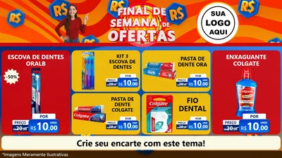 Modelo de TV para TV Horizontal com o tema Final de Semana de Ofertas para Higiene Pessoal