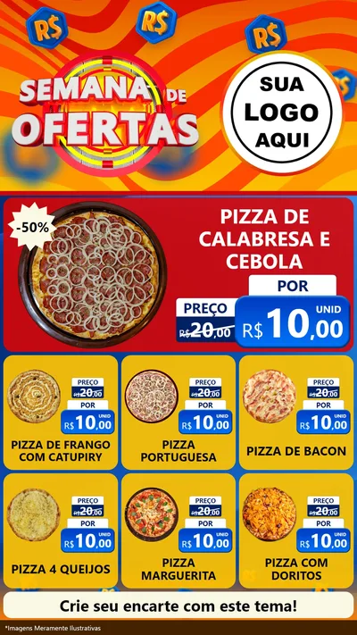 Modelo de Rede Social para Stories com o tema Semana de Ofertas para Pizzaria