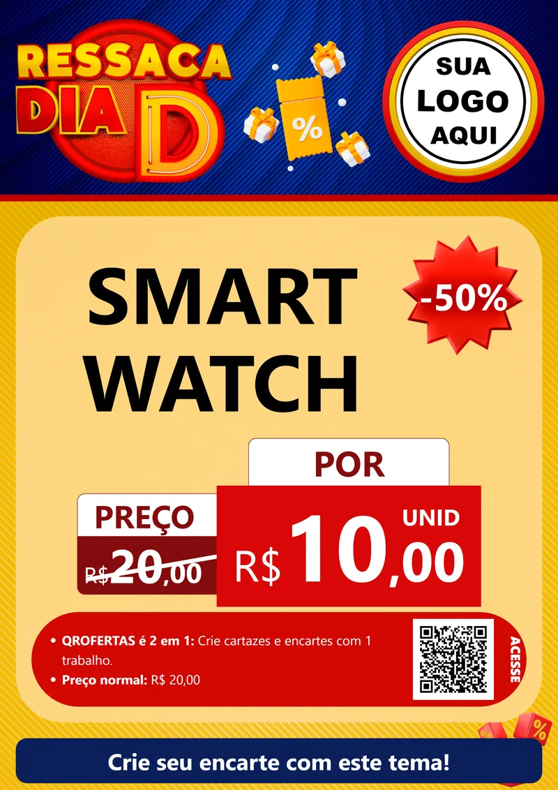 Modelo de Cartaz para Cartaz A4 Vertical com o tema Ressaca Dia D para Informática