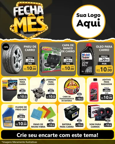 Modelo de Rede Social para Feed Instagram com o tema Fecha Mês para Auto peças
