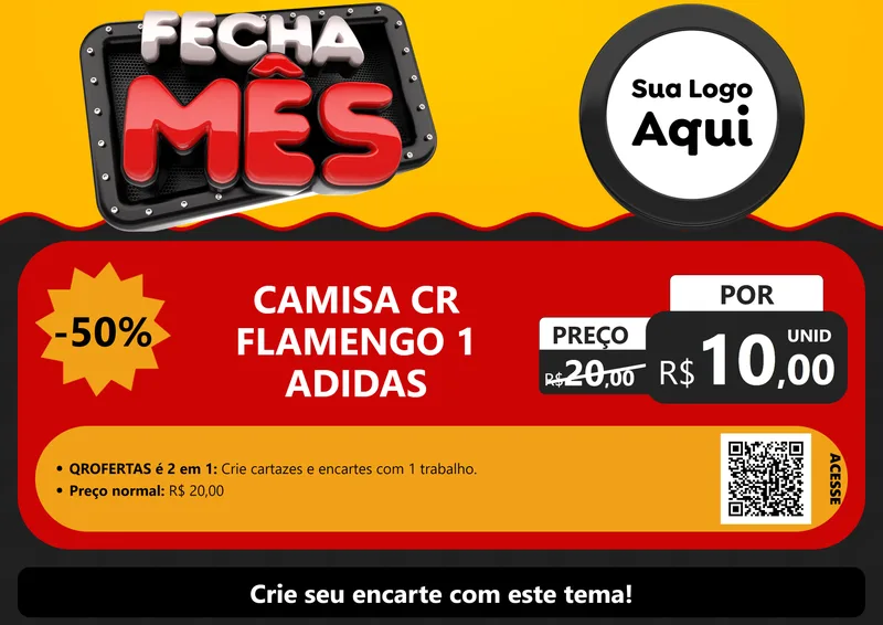 Modelo de Cartaz para Cartaz A4 Horizontal com o tema Fecha Mês para Roupas e acessórios