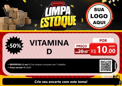 Modelo de Cartaz para Cartaz A4 Horizontal com o tema Operação Limpa Estoque para Farmácia