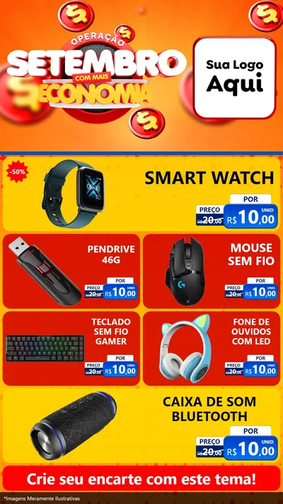 Modelo de TV para TV Vertical com o tema Operação Setembro Com Muita Economia para Informática