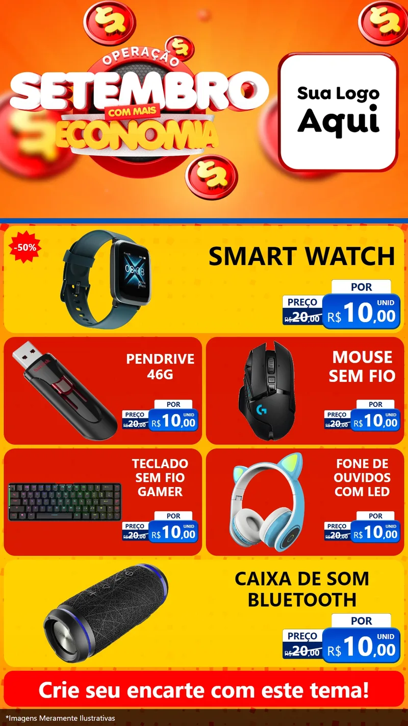 Modelo de TV para TV Vertical com o tema Operação Setembro Com Muita Economia para Informática