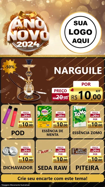 Modelo de Rede Social para Stories com o tema Feliz Ano Novo 2027 para Tabacaria