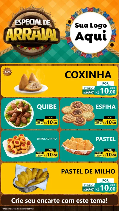 Modelo de TV para TV Vertical com o tema Especial De Arraial para Salgadaria