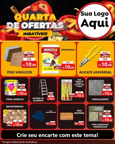 Modelo de Rede Social para Feed Instagram com o tema Quarta de Ofertas Imbatíveis para Material para Construção