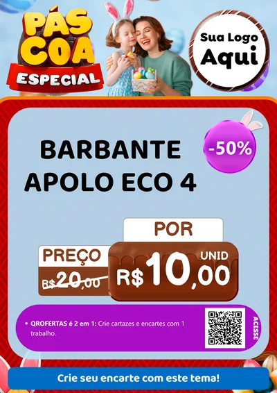 Modelo de Cartaz para Cartaz A4 Vertical com o tema Páscoa Especial para Armarinho e Aviamentos