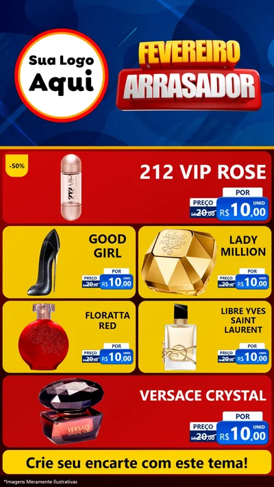 Modelo de TV para TV Vertical com o tema Fevereiro Arrasador para Perfumes