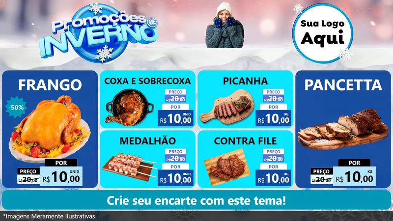 Modelo de TV para TV Horizontal com o tema Promoções de Inverno para Assados