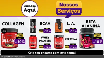 Modelo de TV para TV Horizontal com o tema Nossos Serviços para Suplementos alimentares