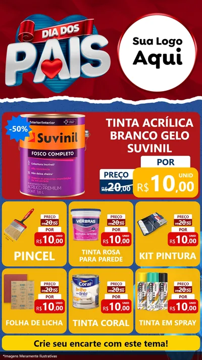 Modelo de Rede Social para Stories com o tema Dia dos Pais para Tintas e Ferramentas