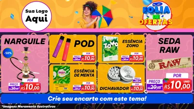 Modelo de TV para TV Horizontal com o tema Folia de Ofertas para Tabacaria